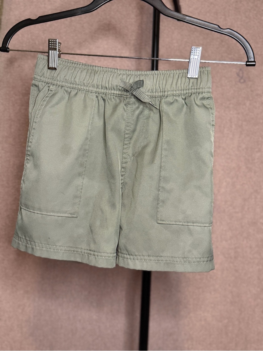Abercrombie Kids Boys Olive Green Pull On Shorts Size 7/8 Drawstring Utility